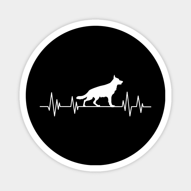 German Shepherd Heartbeat dog Heartbeat Silhouette Magnet by mezy